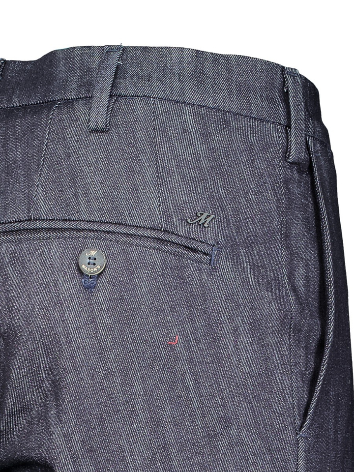 Blauwe chino broek van stretchdenim Masons