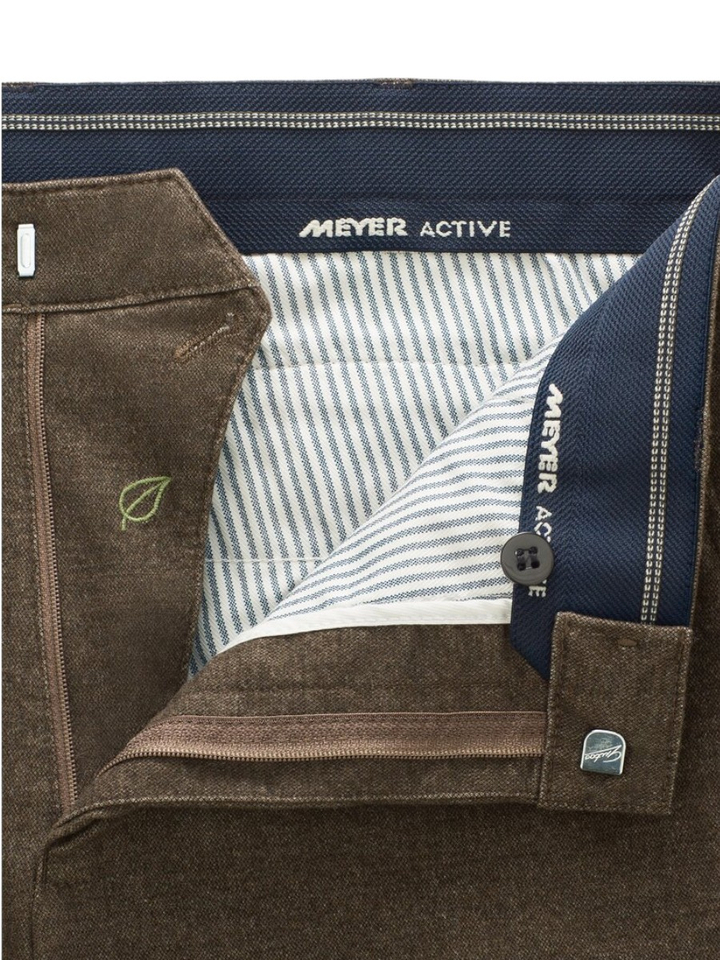 Bruine geklede broek Bonn Flannel Meyer