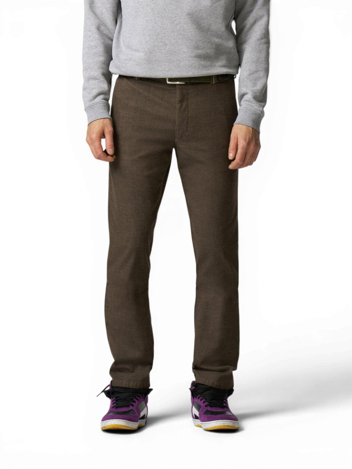 Bruine geklede broek Bonn Flannel Meyer