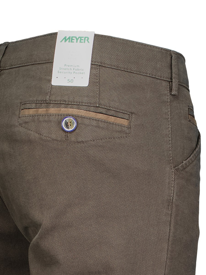 Donkerbruine geklede broek Chicago Meyer 