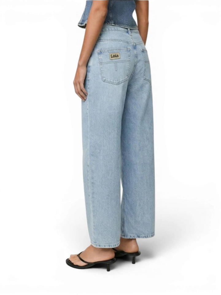 Lichtblauwe jeans mid rise barrel fit Dali Lois