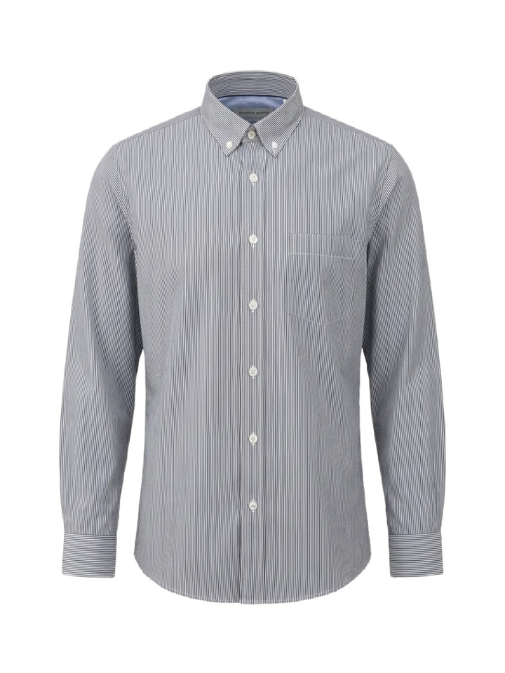 Blauw gestreept hemd (classic fit) met lange mouwen Martin Maple 