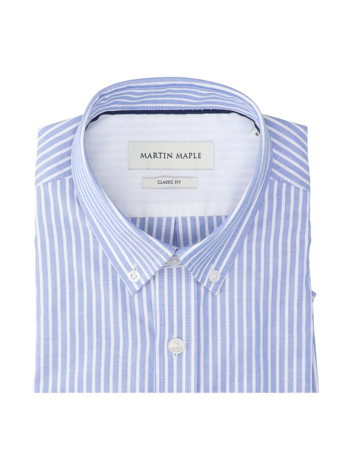 Blauw gestreept hemd (classic fit) met lange mouwen Martin Maple