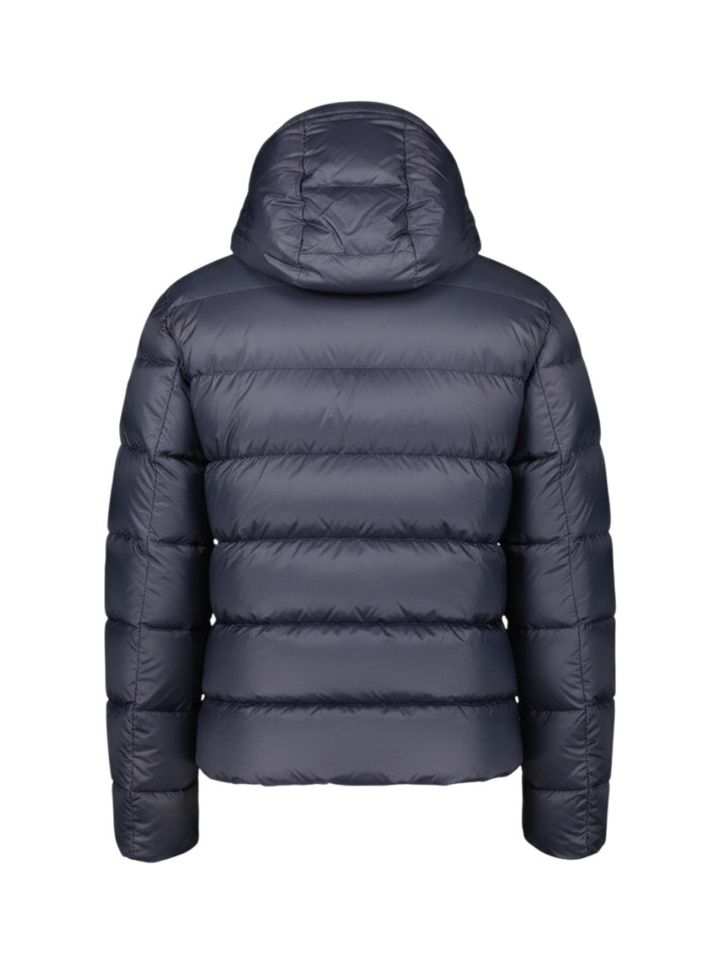 Blauwe winterjas met kap Fay