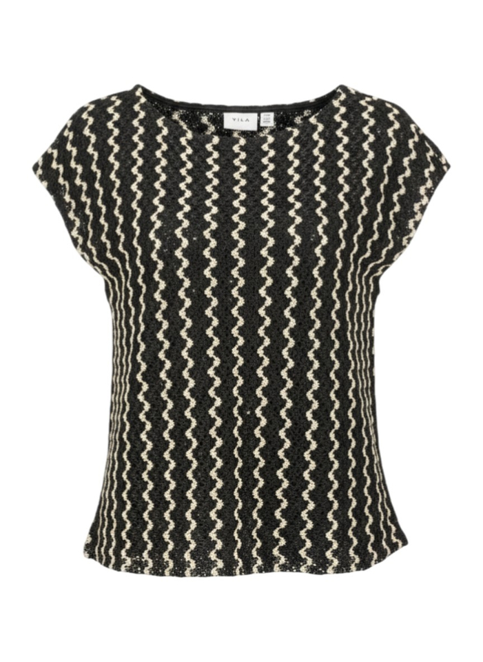 Zwart/creamkleurige top Vila