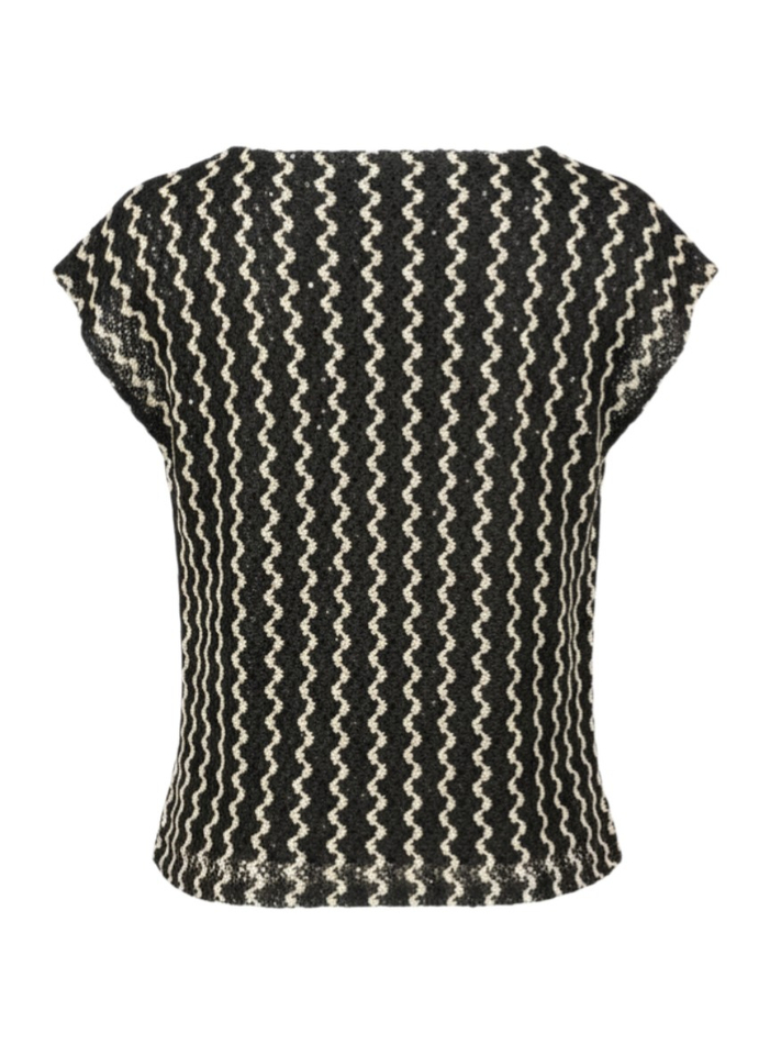 Zwart/creamkleurige top Vila