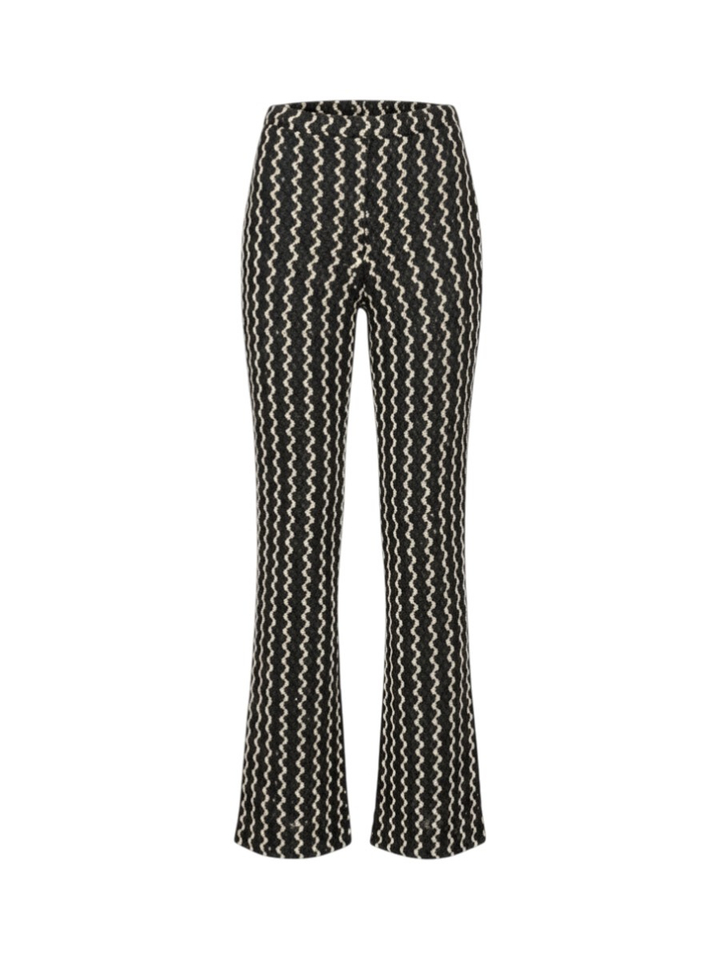 Zwart/creamkleurige Broek Vila