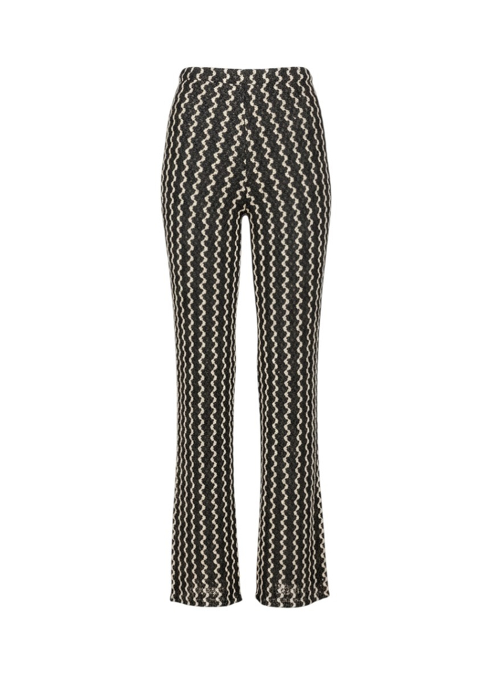 Zwart/creamkleurige Broek Vila