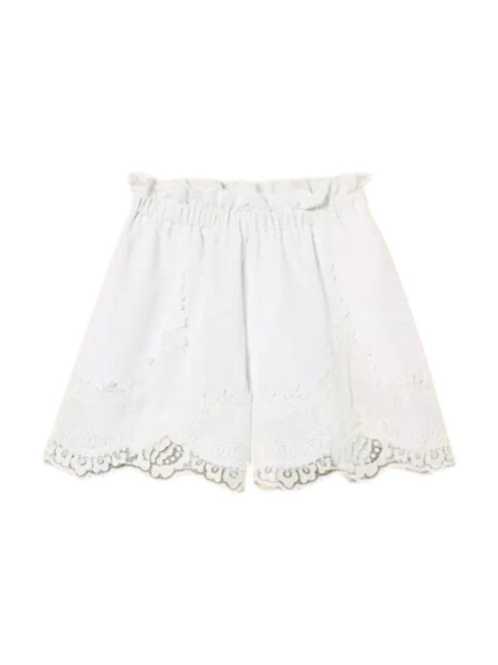 Witte short met broderie Twinset
