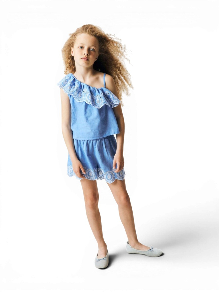 Blauwe denim loosfit short Name It