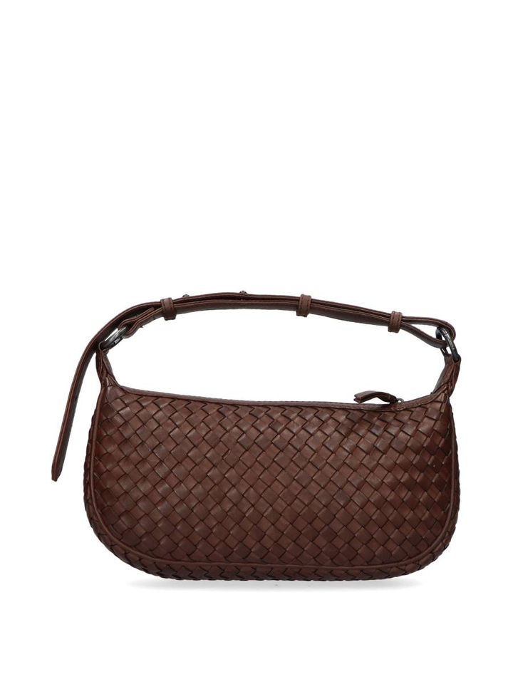 Donkerbruine handtas Mini musebbg bag weave Markberg