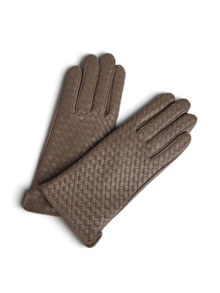 Bruine handschoenen in lederlook  Melia Glove Weave Markberg 