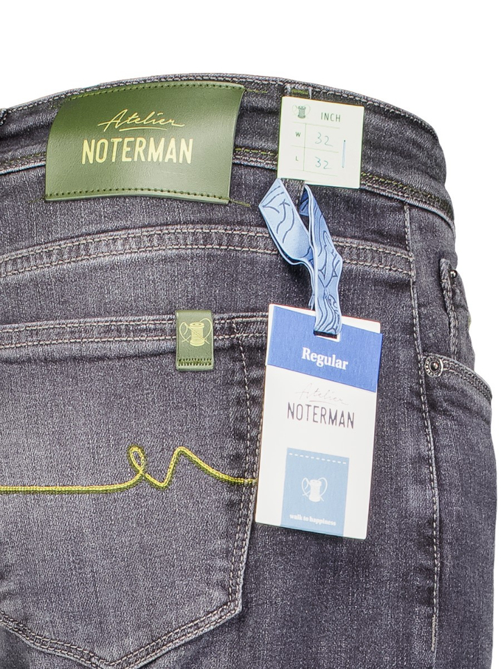 Donkergrijze regular fit jeans Atelier Noterman