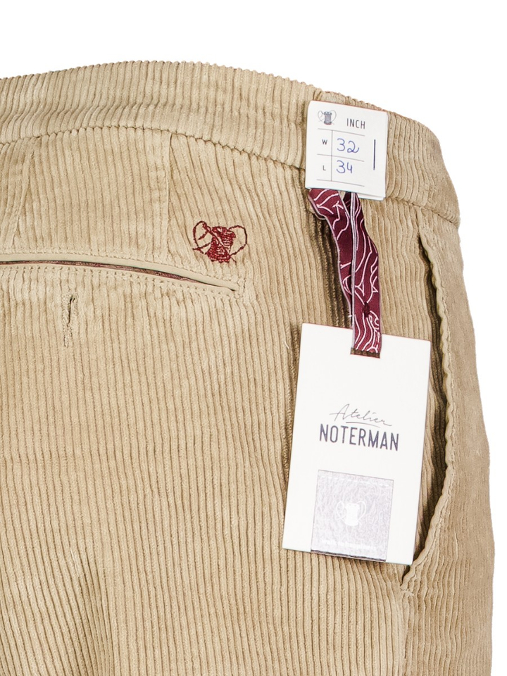 Beige ribfluwelen broek Atelier Noterman