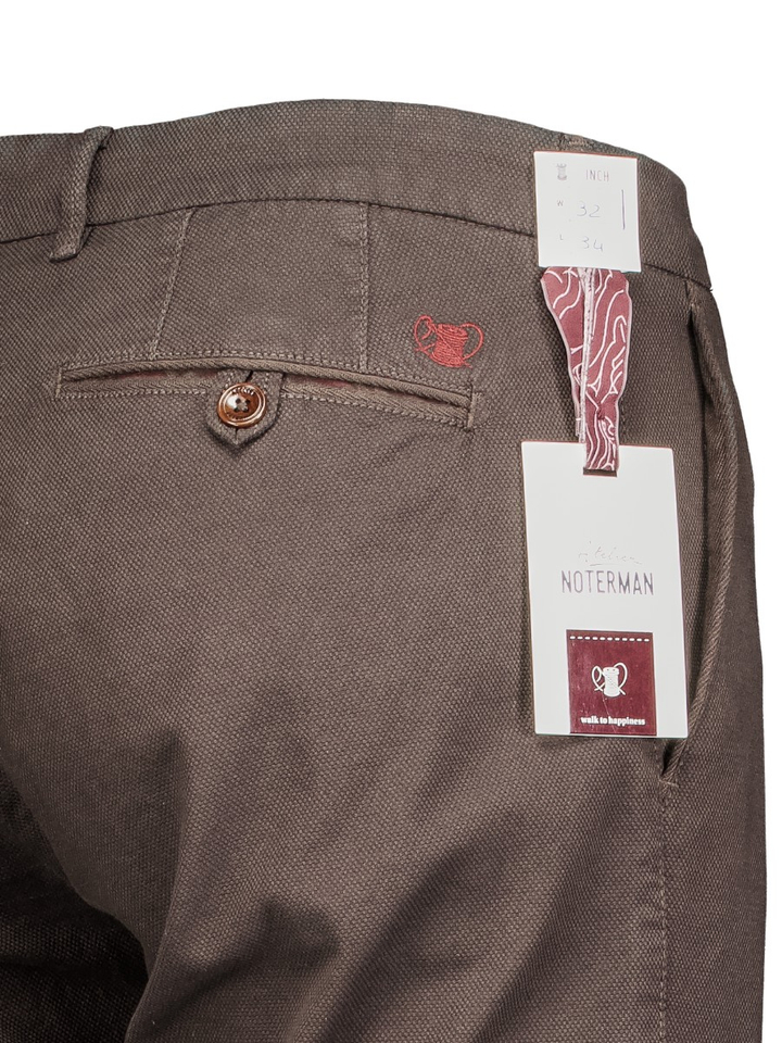 Donkerbruine katoenen lange broek Atelier Noterman
