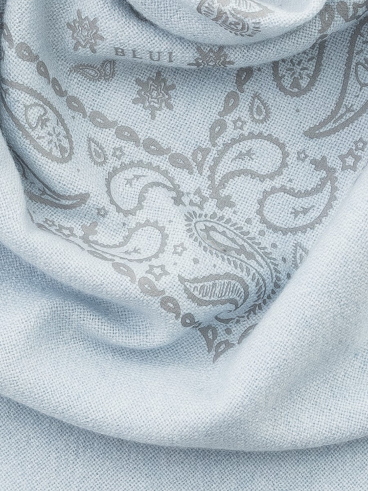 Blauwe wollen sjaal Blui