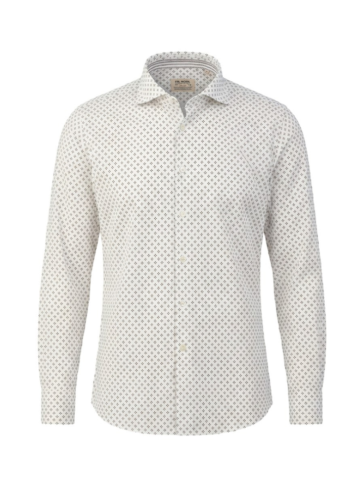 Wit hemd ( regular fit) met lange mouwen Fil Noir