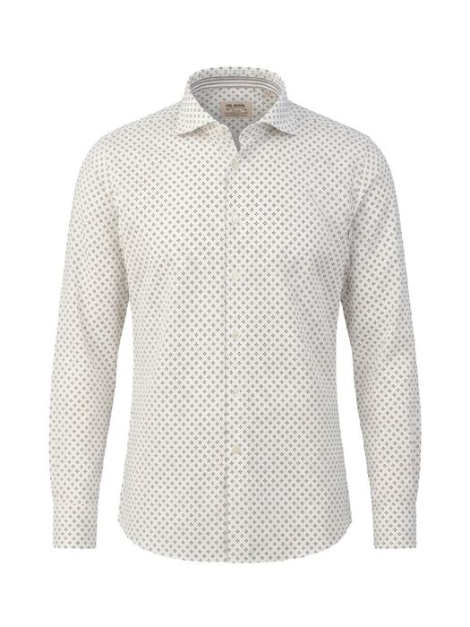 Wit hemd ( regular fit) met lange mouwen Fil Noir