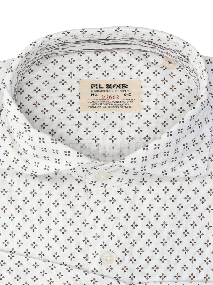 Wit hemd ( regular fit) met lange mouwen Fil Noir