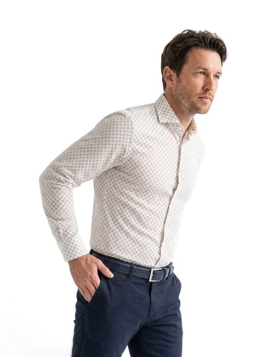 Wit hemd ( regular fit) met lange mouwen Fil Noir