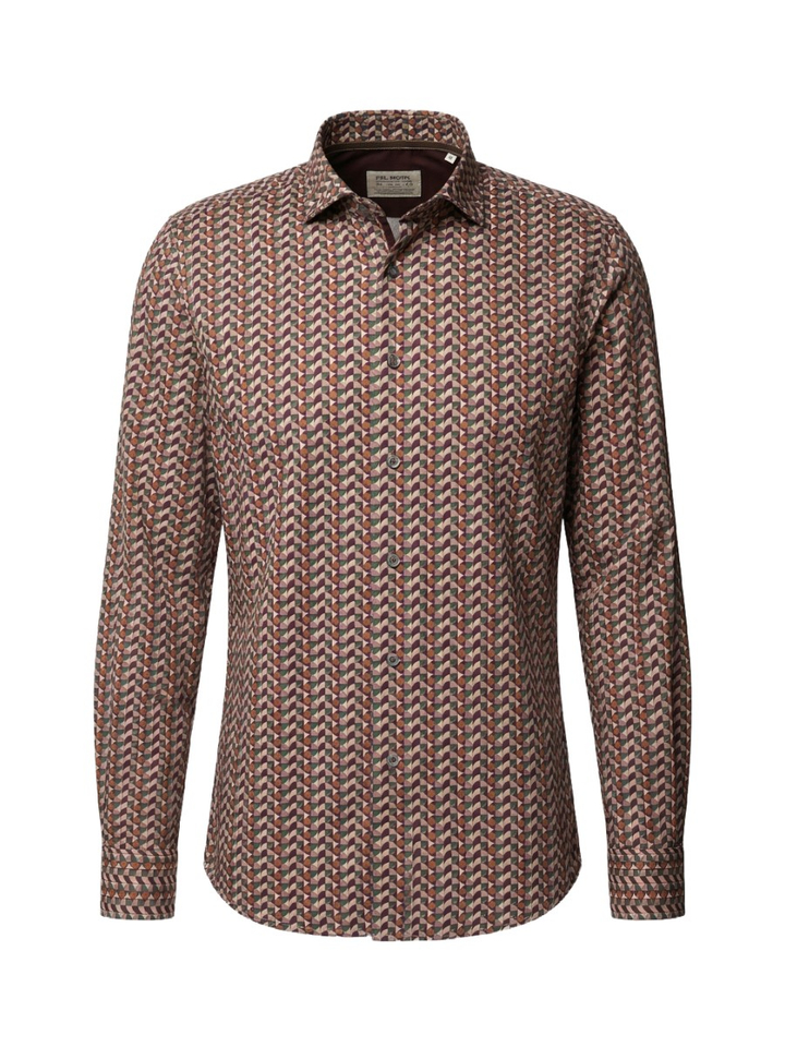 Multicolor katoenen hemd (regular fit) met lange mouwen Fil Noir