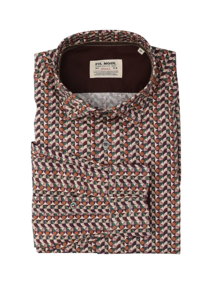 Multicolor katoenen hemd (regular fit) met lange mouwen Fil Noir 