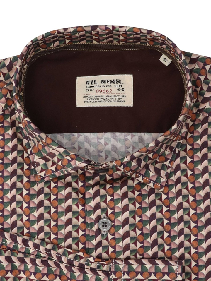Multicolor katoenen hemd (regular fit) met lange mouwen Fil Noir 