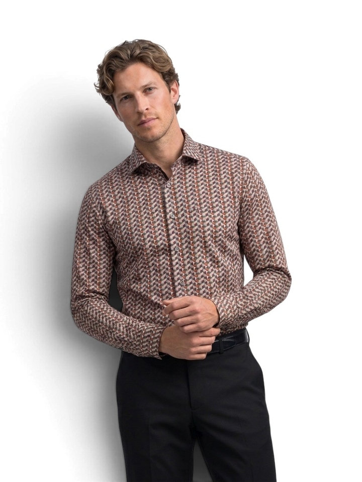 Multicolor katoenen hemd (regular fit) met lange mouwen Fil Noir