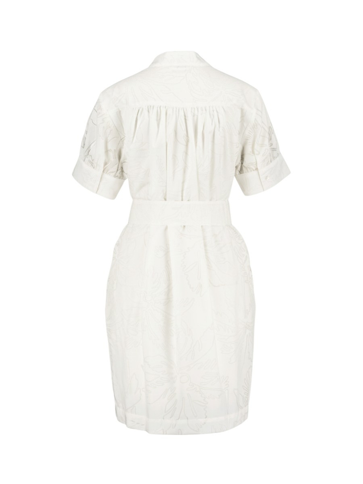 Off White jurk met fijne print Erika Due Amanti 