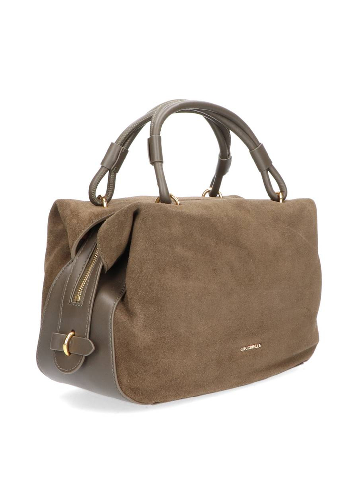 Kaki groene handtas in suede Lizzie Suede Coccinelle