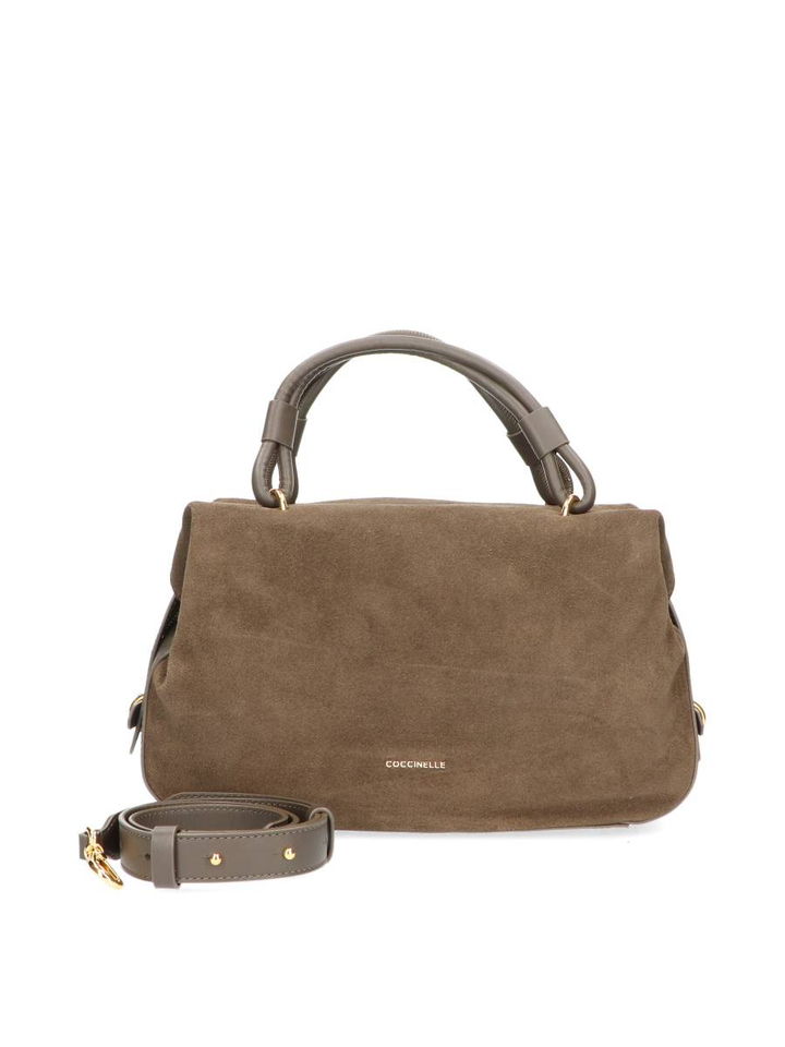 Kaki groene handtas in suede Lizzie Suede Coccinelle