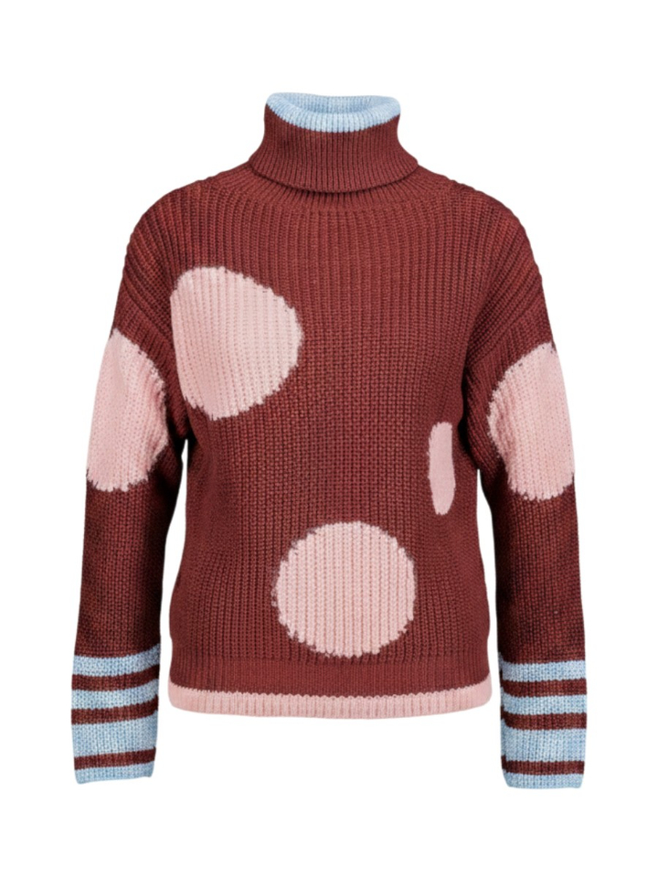 Bordeaux trui met rolkraag met details Bombon vino Dr Bloom