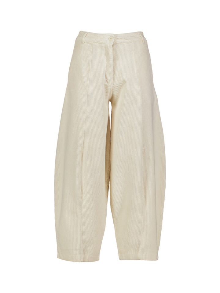 Beige ballon fit broek in ribfluweel Dado Amarillo DR Bloom