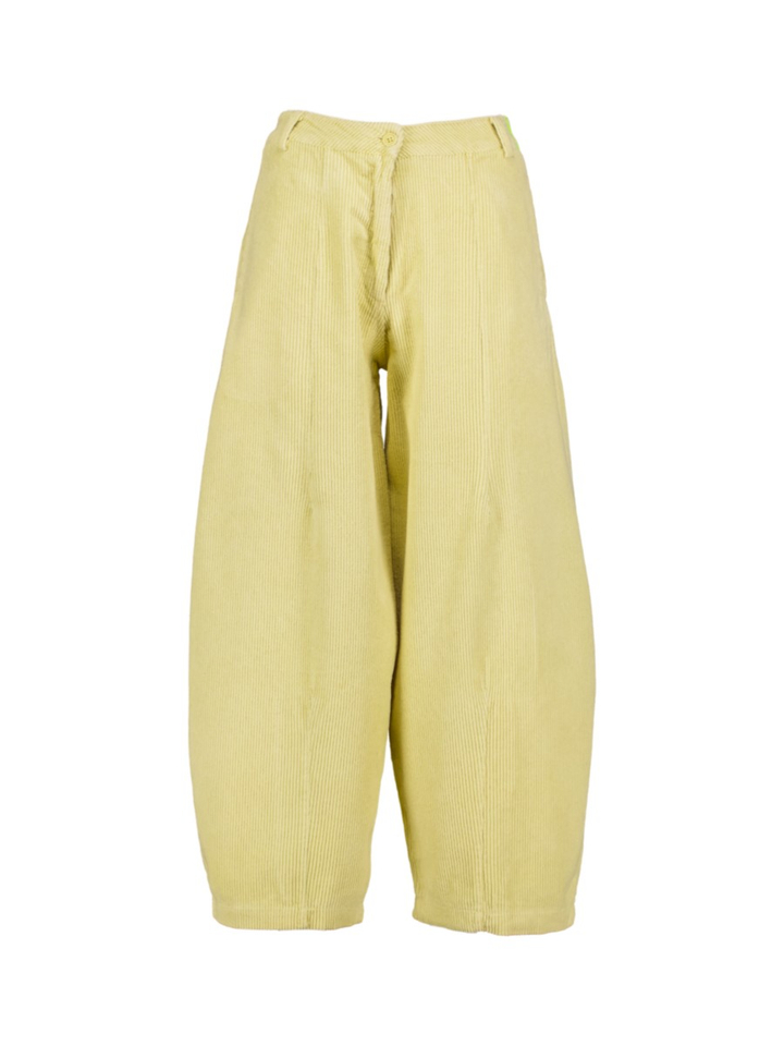 Gele ballon fit broek in ribfluweel Dado Crudo DR Bloom