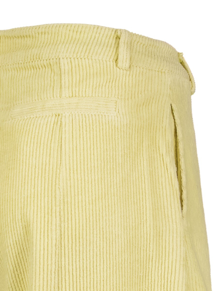 Gele ballon fit broek in ribfluweel Dado Crudo DR Bloom