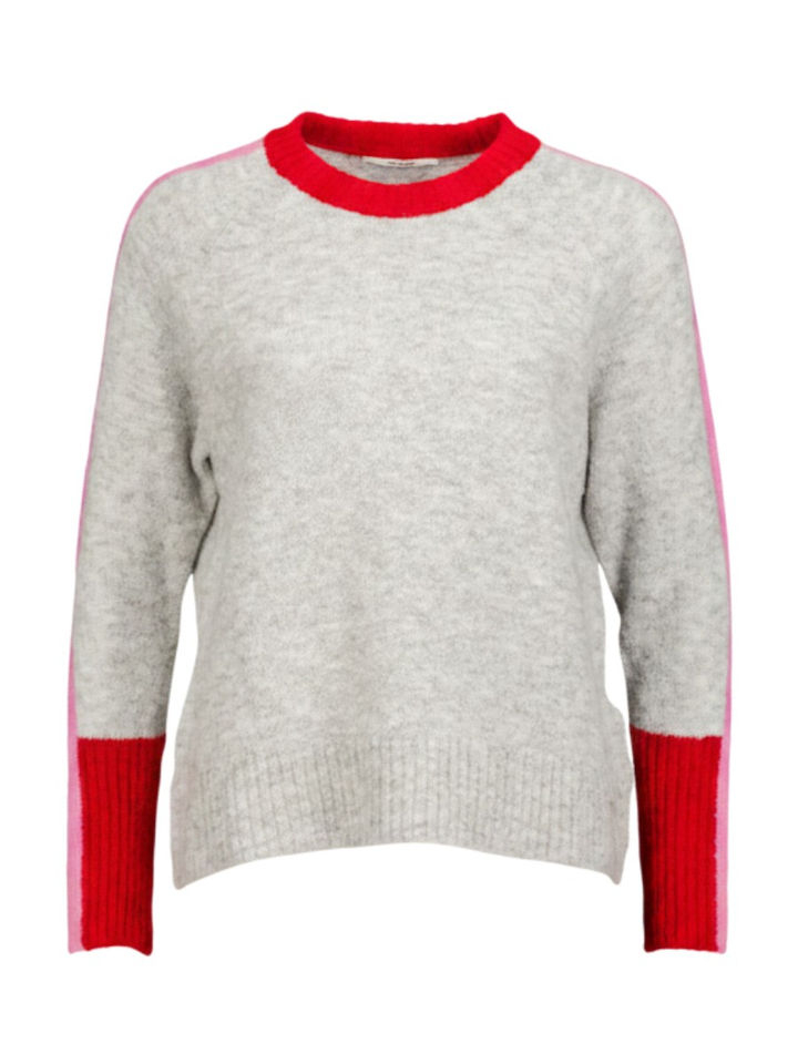 Grijze gebreide turi met rood detail Jersey Uno DR Bloom 