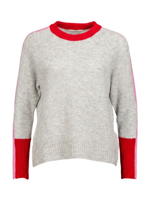 Grijze gebreide turi met rood detail Jersey Uno DR Bloom