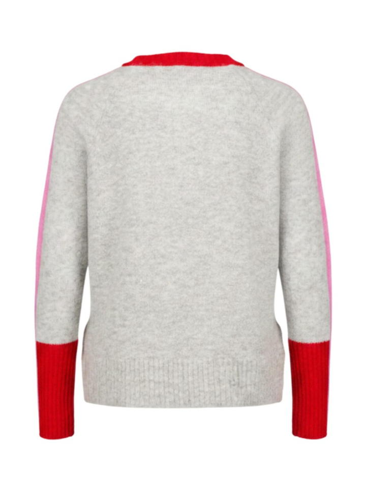 Grijze gebreide turi met rood detail Jersey Uno DR Bloom 