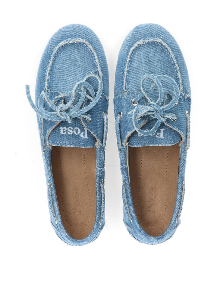 Lichtblauwe Boat Loafer Brushed Posa 
