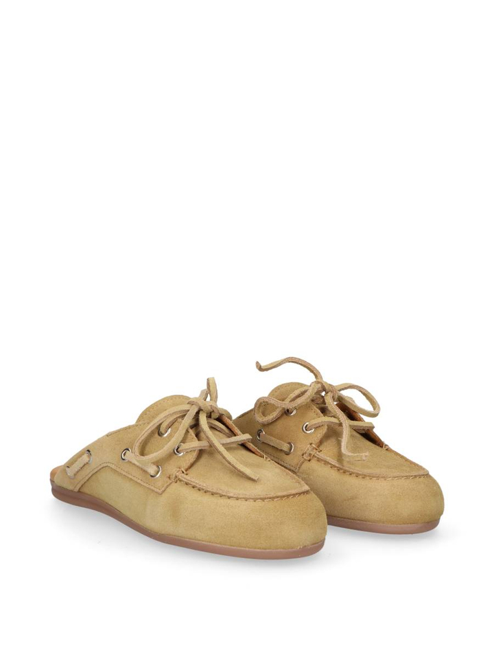 Beige suede lederen loafers Boat Loafer Mule Suede 