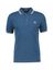 Petrolblauwe katoenen polo met korte mouwen Fred Perry