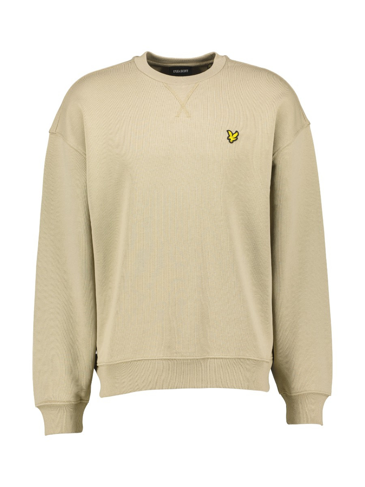 Olijfgroene sweater met ronde hals en lange mouwen Lyle&Scott