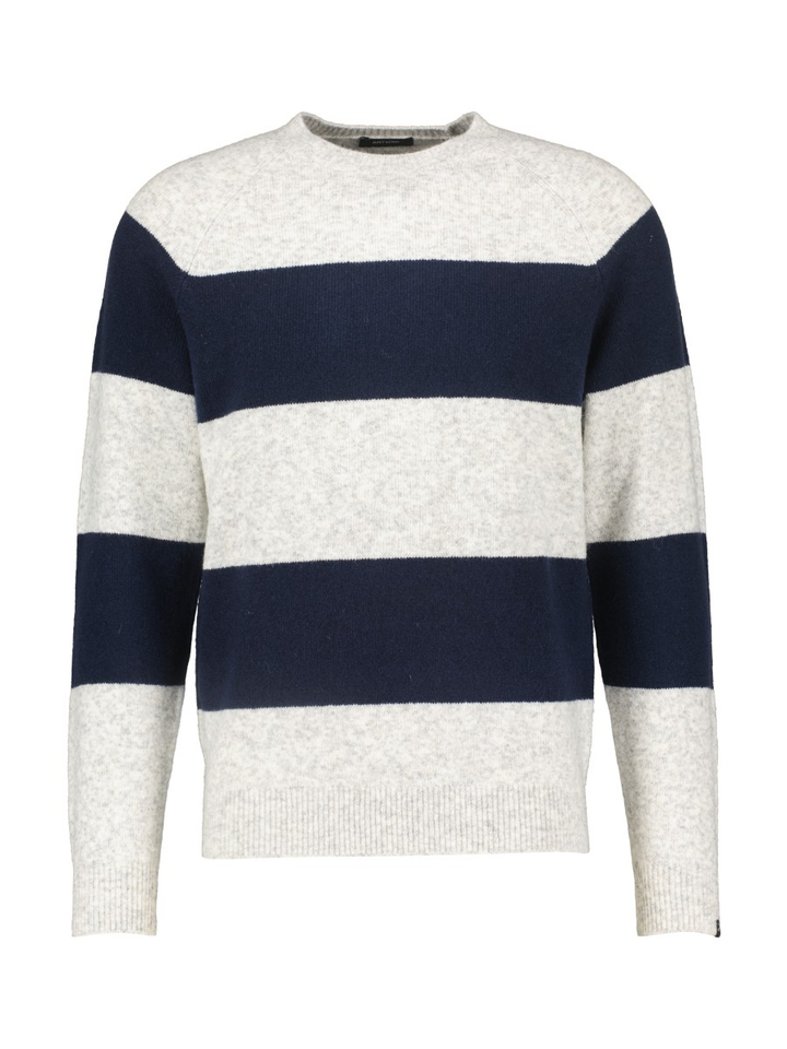 Blauw/grijze trui met brede strepen Antwrp