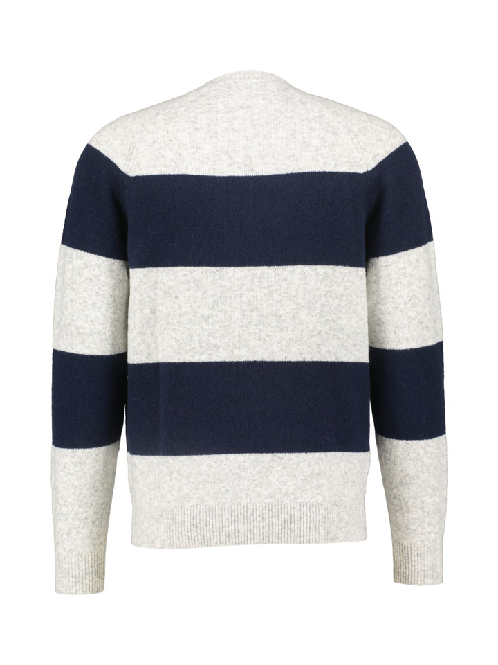 Blauw/grijze trui met brede strepen Antwrp