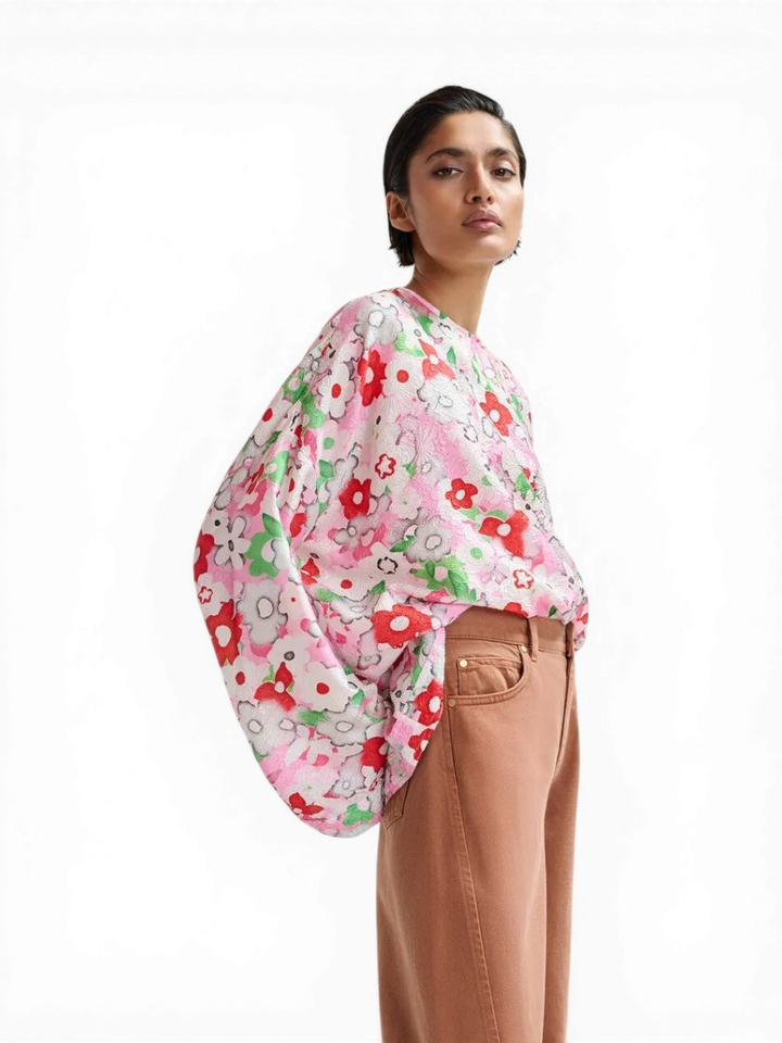 Oversized bloes met bloemenprint Janvier Essentiel 