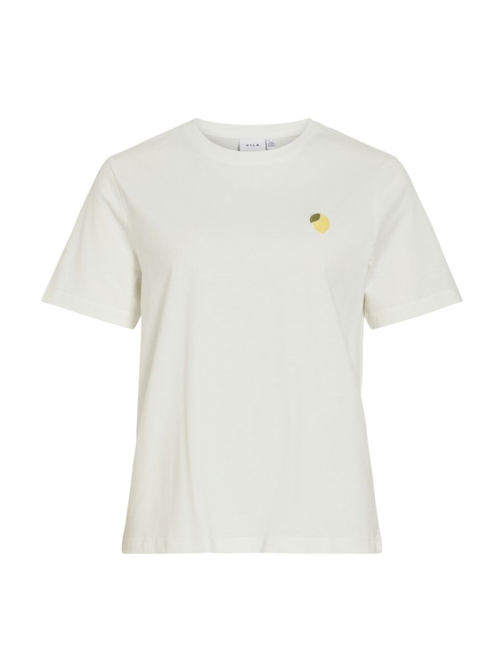 Witte T-shirt met citroen Vila