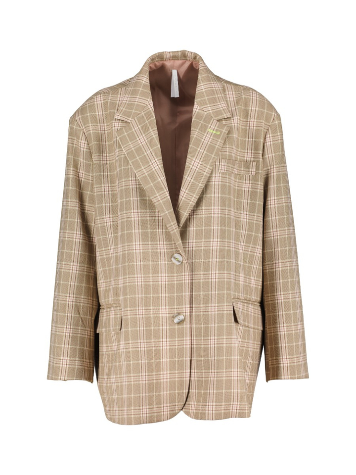 Beige oversized blazer met ruitmotief Imperial 