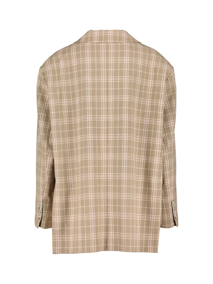 Beige oversized blazer met ruitmotief Imperial 