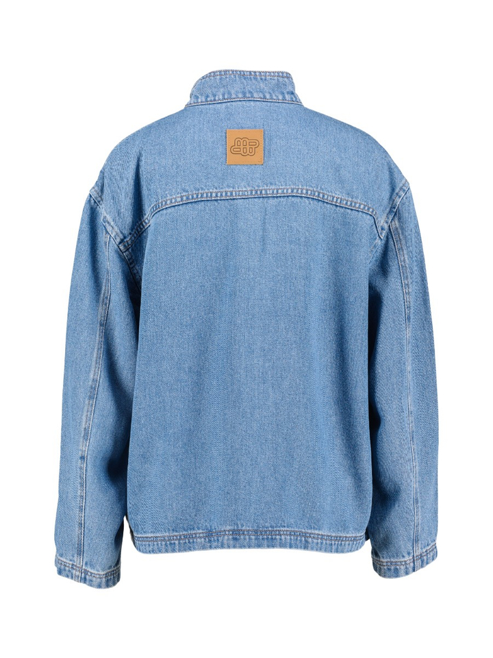 Lichtblauwe soepelvallende jeans blouse Tuxa Munthe