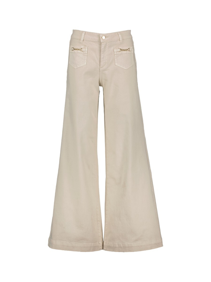 Ecru wide leg jeans met opgestikte zakken vooraan Joseph Ribkoff
